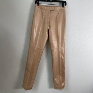 NEW Danier Womens 4 Tan 100% Genuine Leather Pants Made In Canada